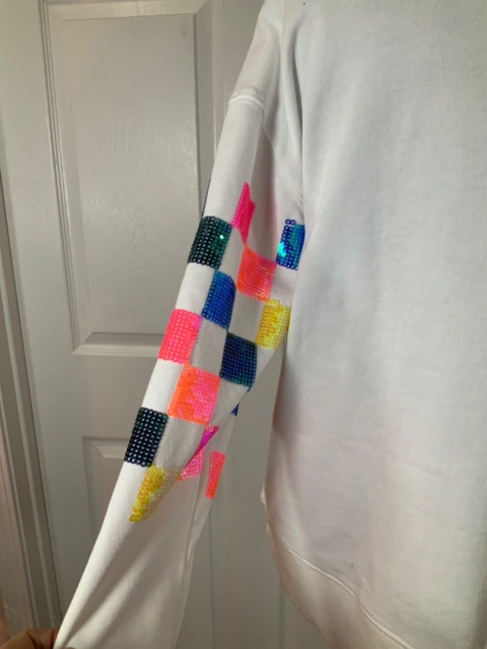 Fantastic Fawn Square Colorful Sequin Streetwear Party White Size Small - Picture 6 of 10